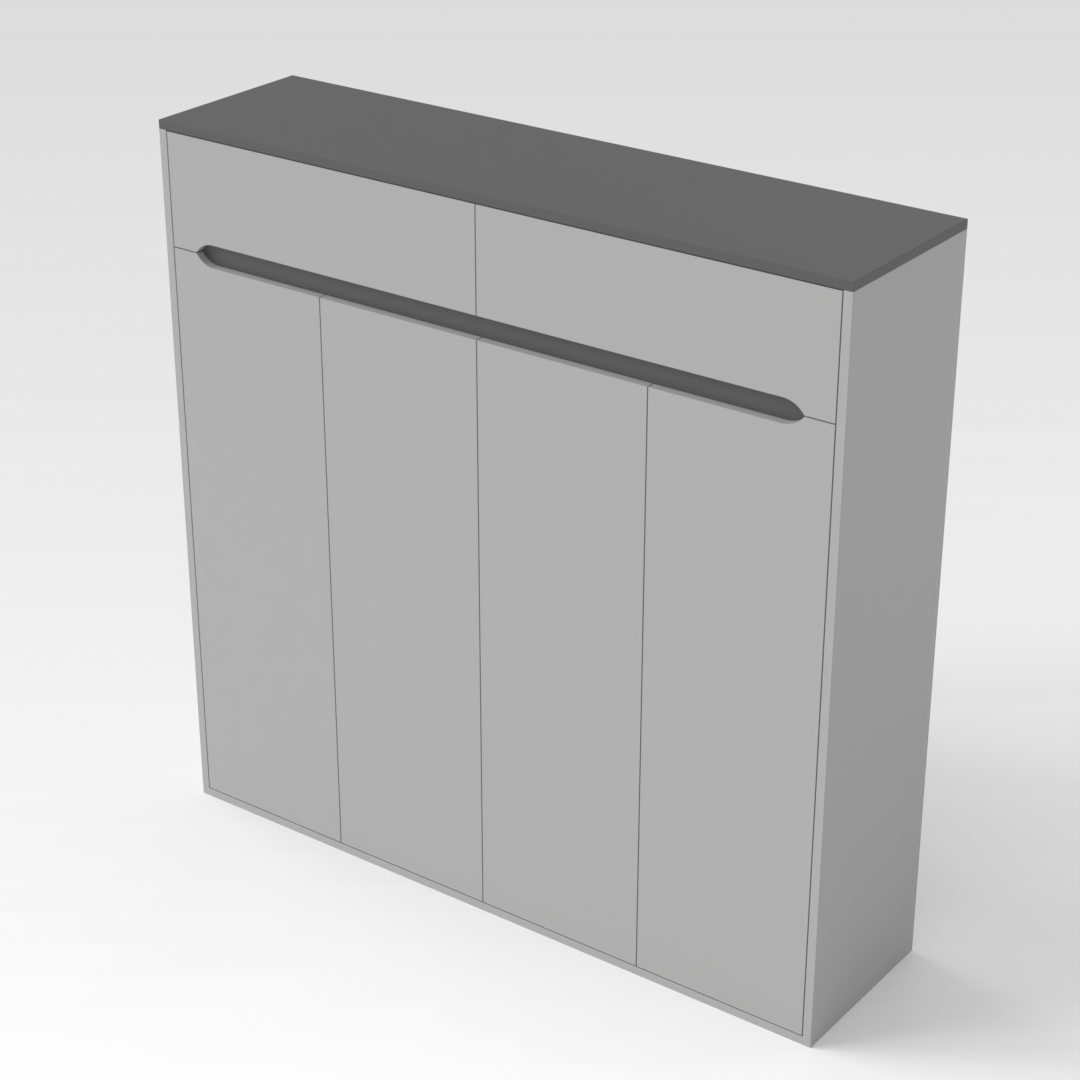 Sky Gray & Light Gray Shoe Cabinet