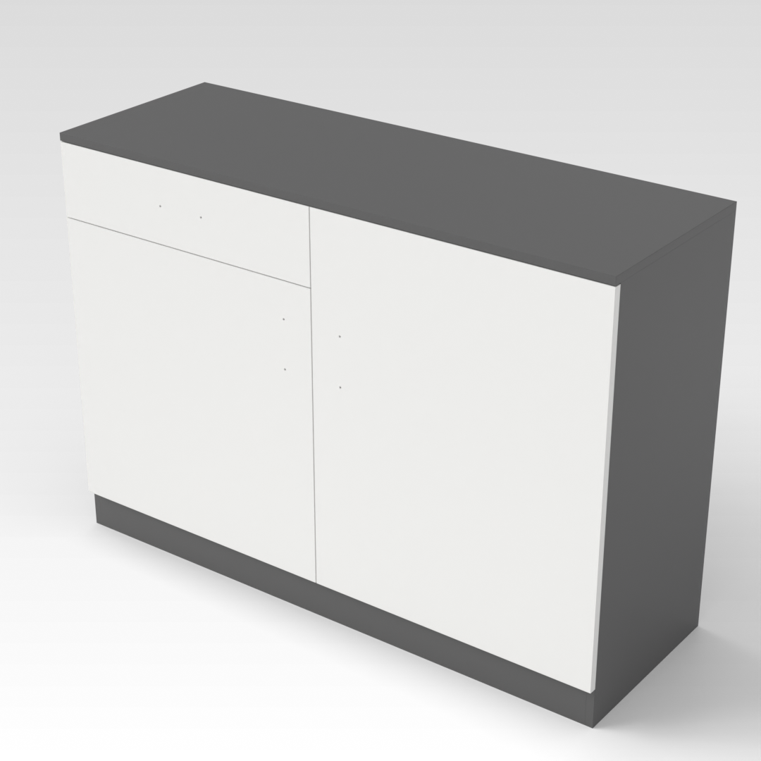 Sky Gray & Warm White Shoe Cabinet
