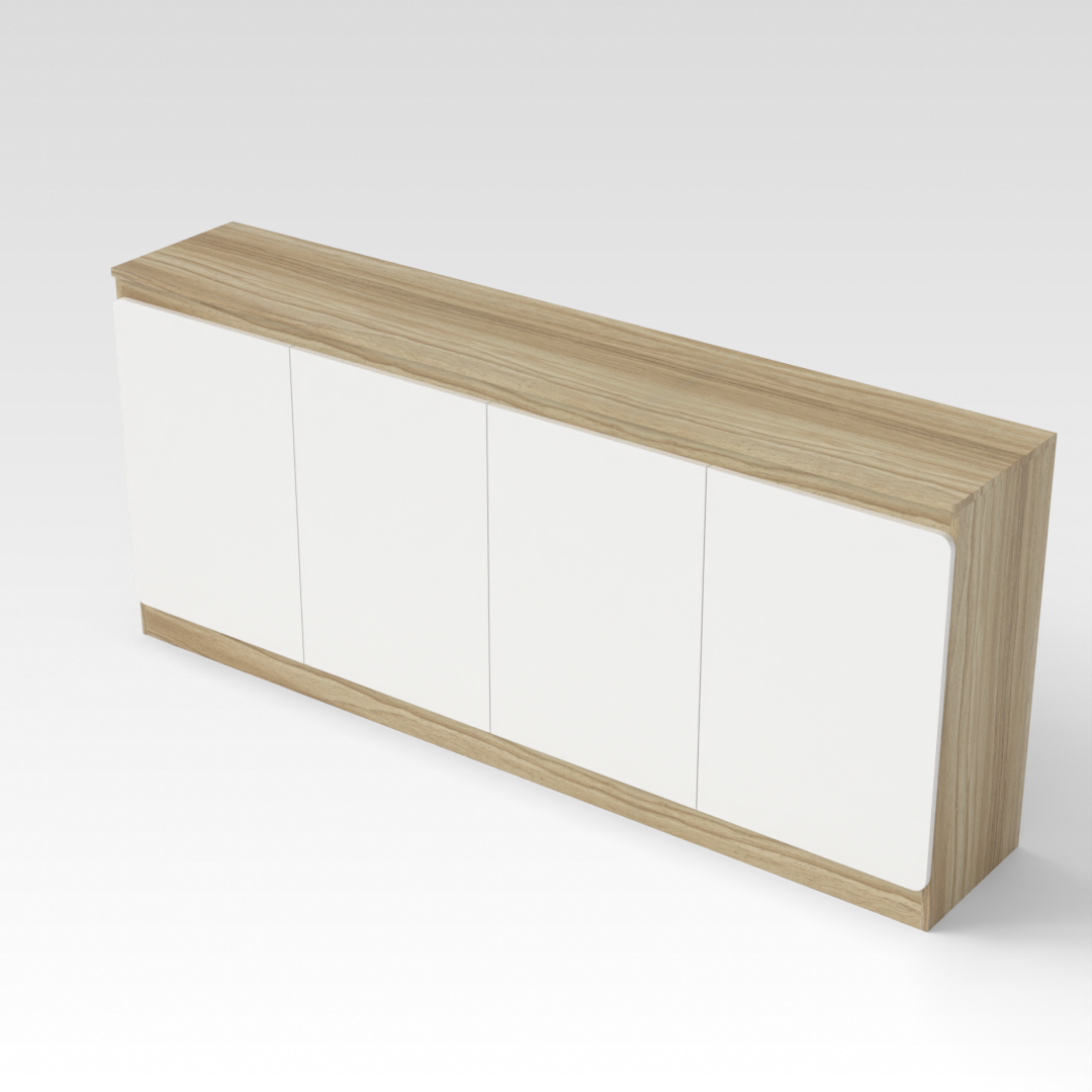 Country Oak & Warm White Shoe Cabinet