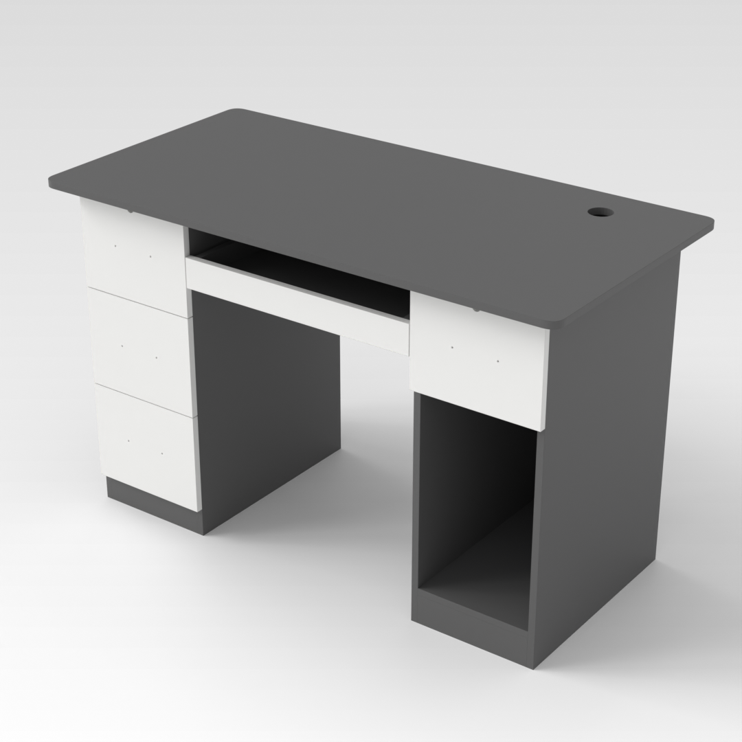 Sky Gray & Warm White Computer Desk