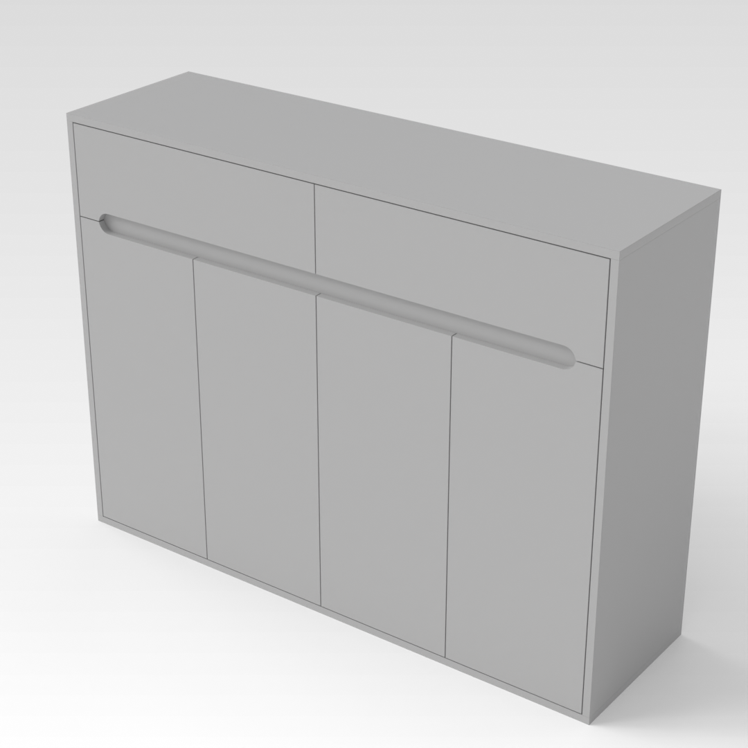 Light Gray & Brown Stone Grain Shoe Cabinet