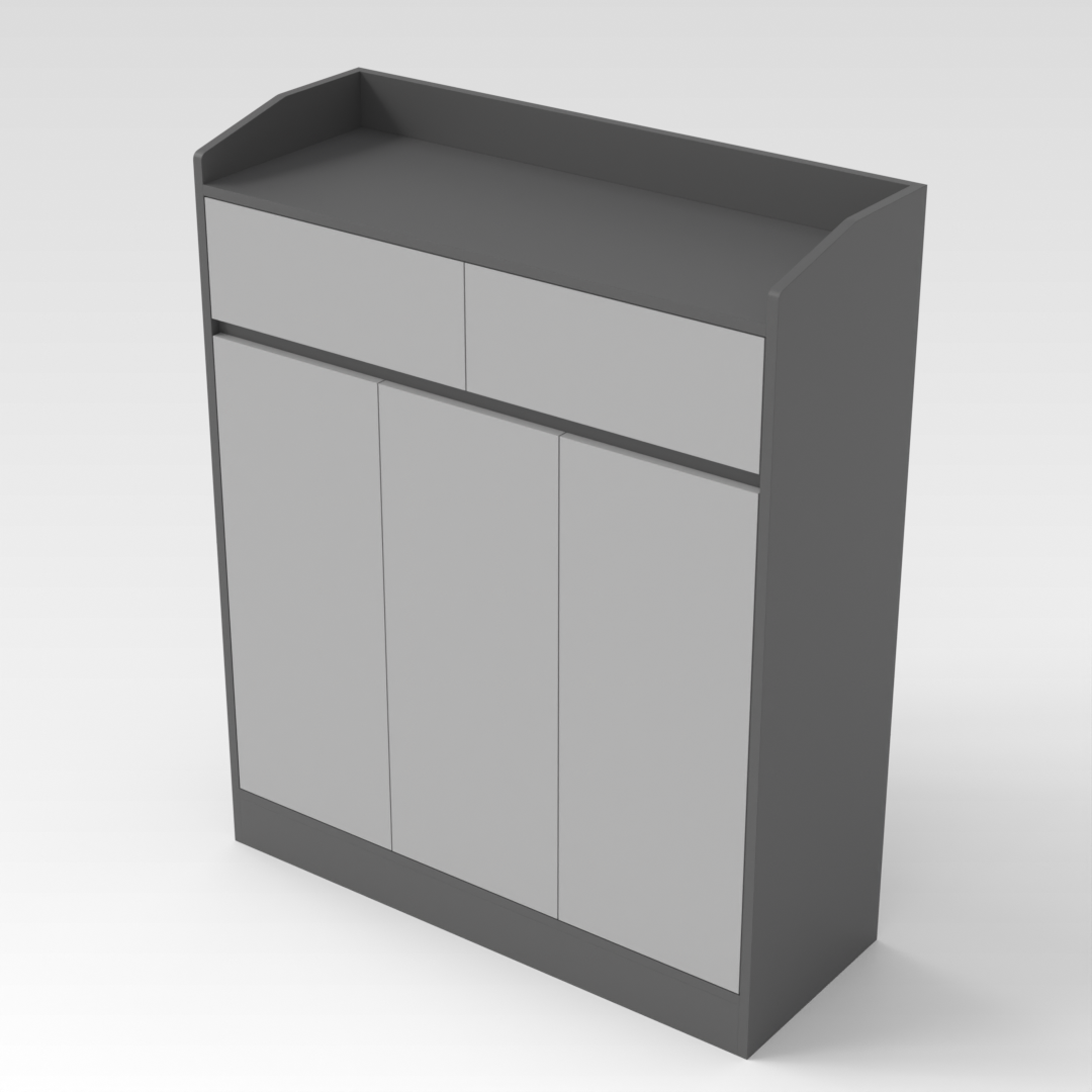 Sky Gray & Light Gray Shoe Cabinet