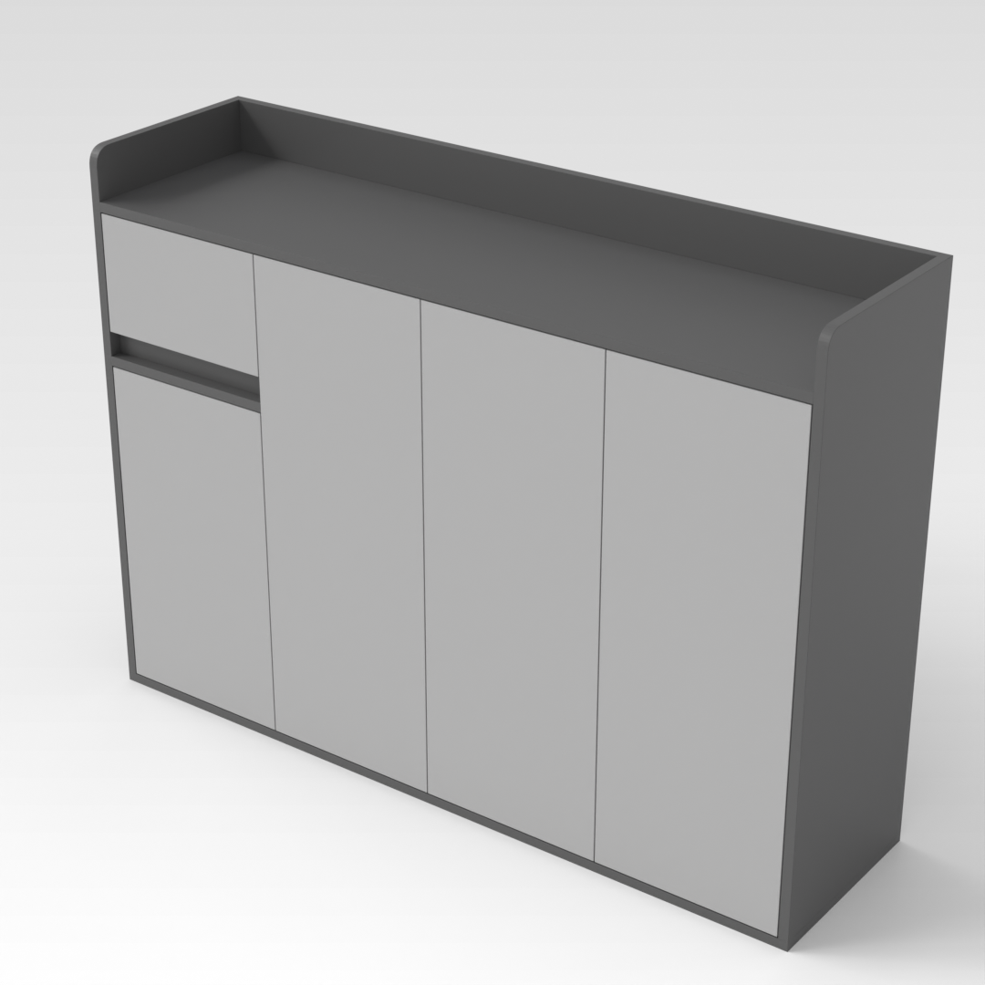 Sky Gray & Light Gray Shoe Cabinet