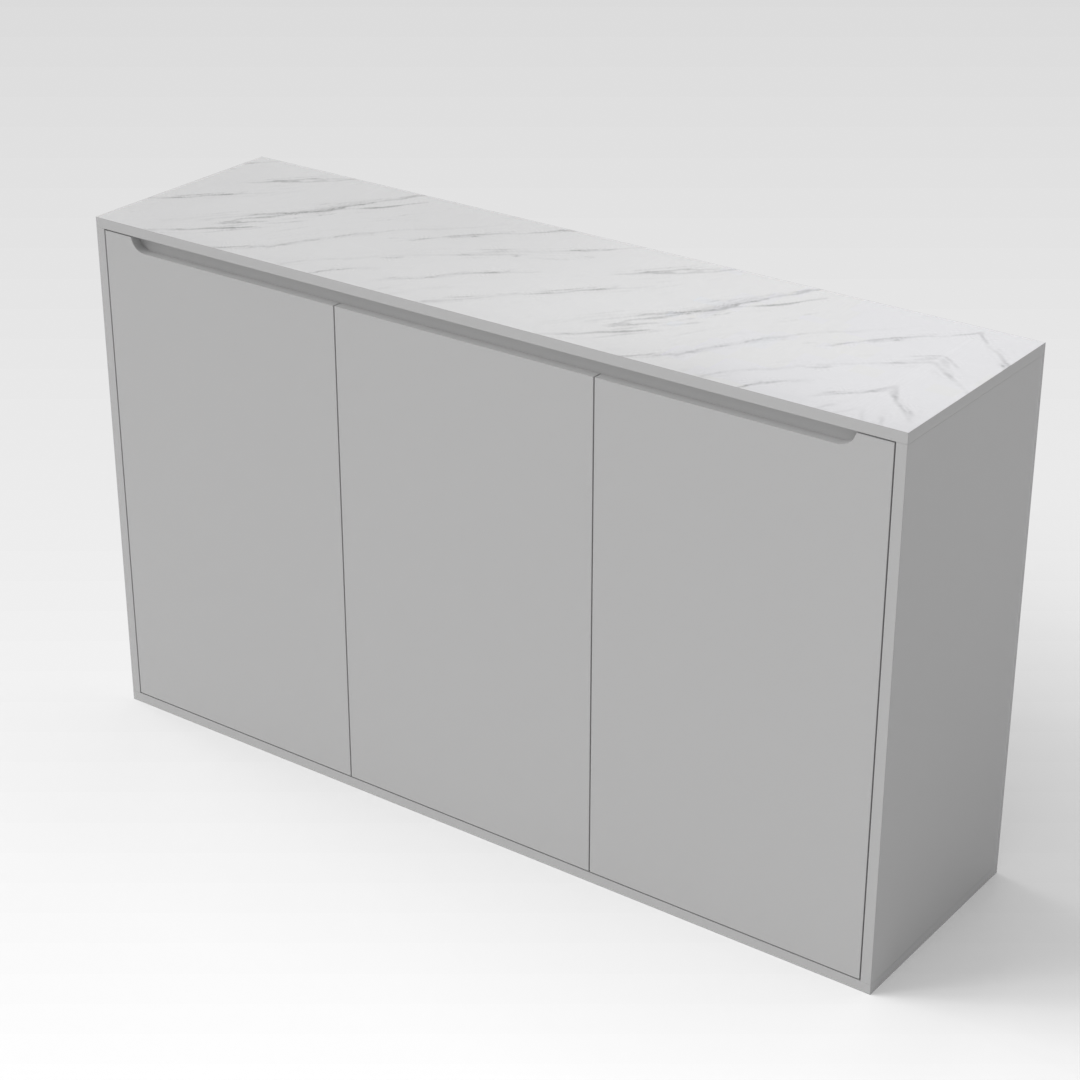 Light Gray & White Marble Shoe Cabinet