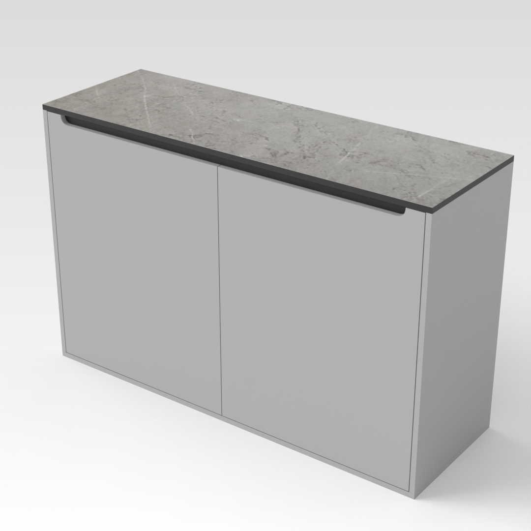 Light Gray & Brown Stone Grain Shoe Cabinet