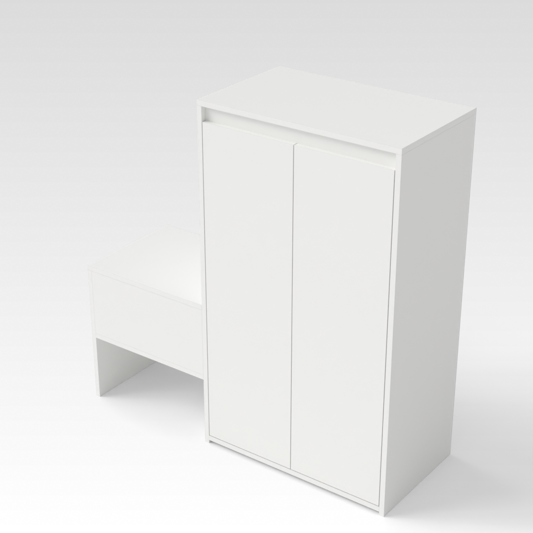 Warm White Shoe Bench