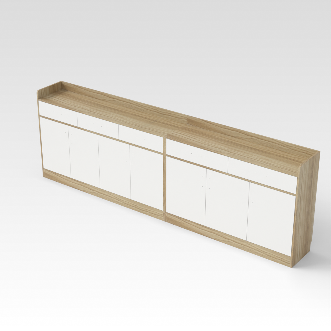 Country Oak & Warm White Shoe Cabinet