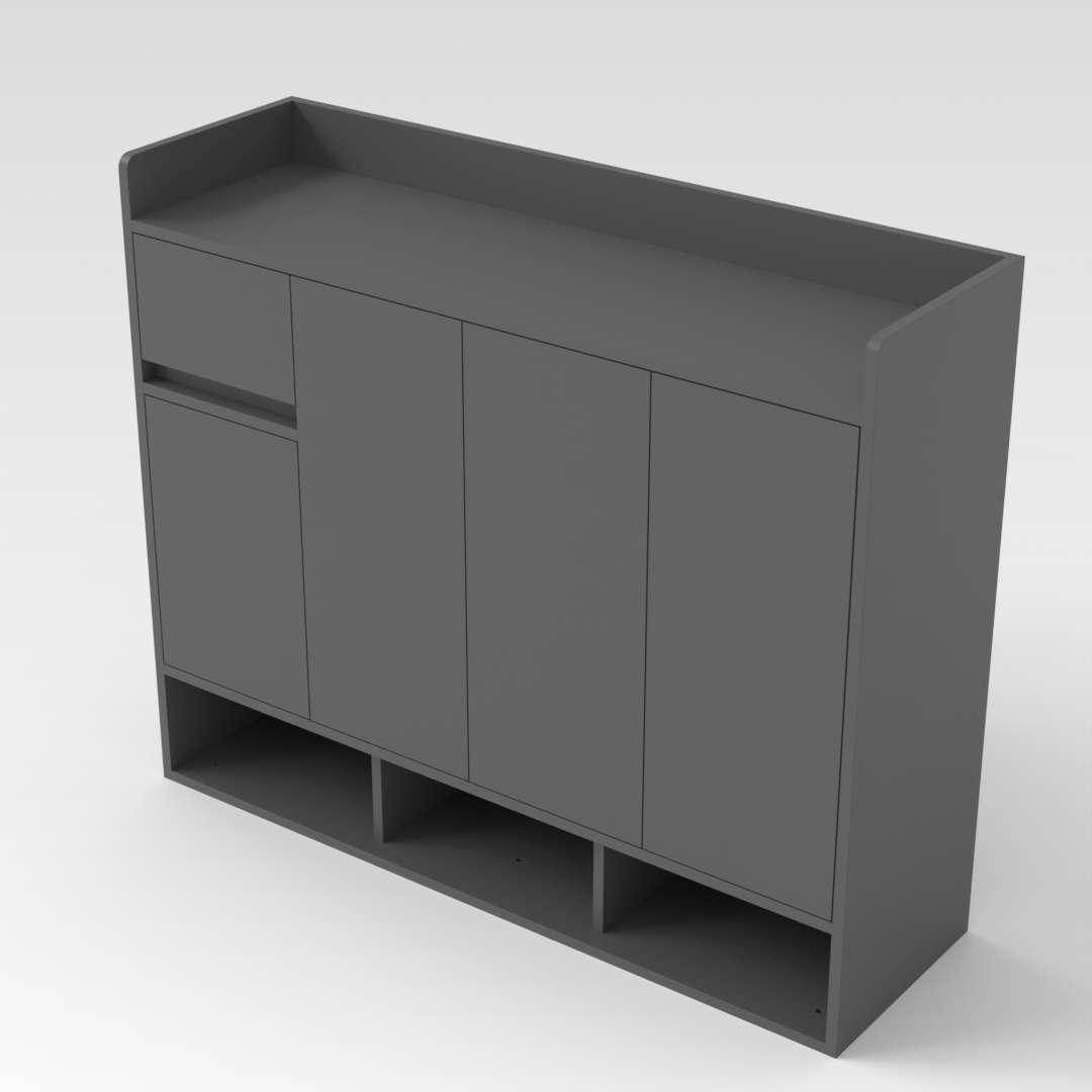 Sky Gray Shoe Cabinet