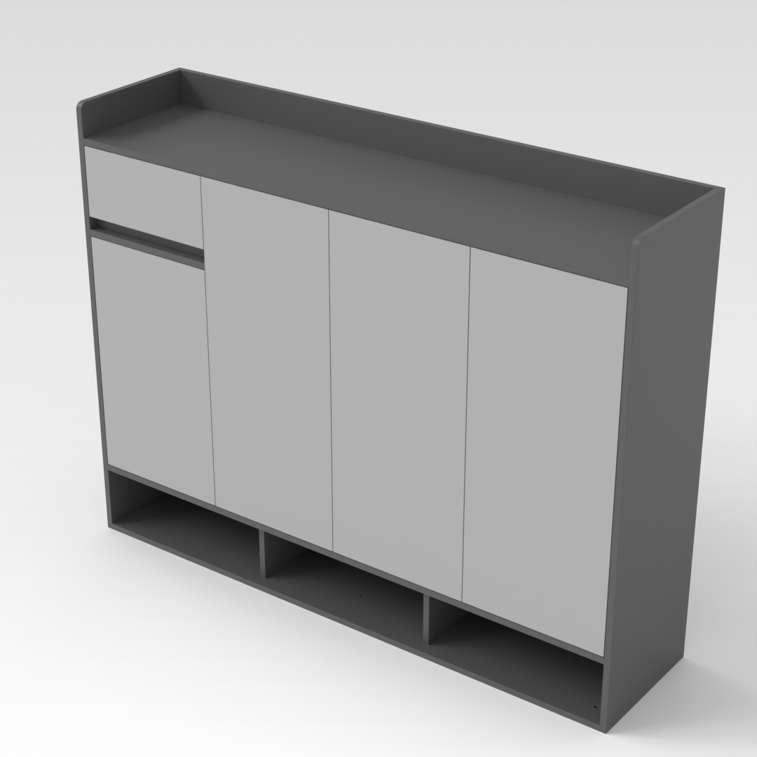 Sky Gray & Light Gray Shoe Cabinet