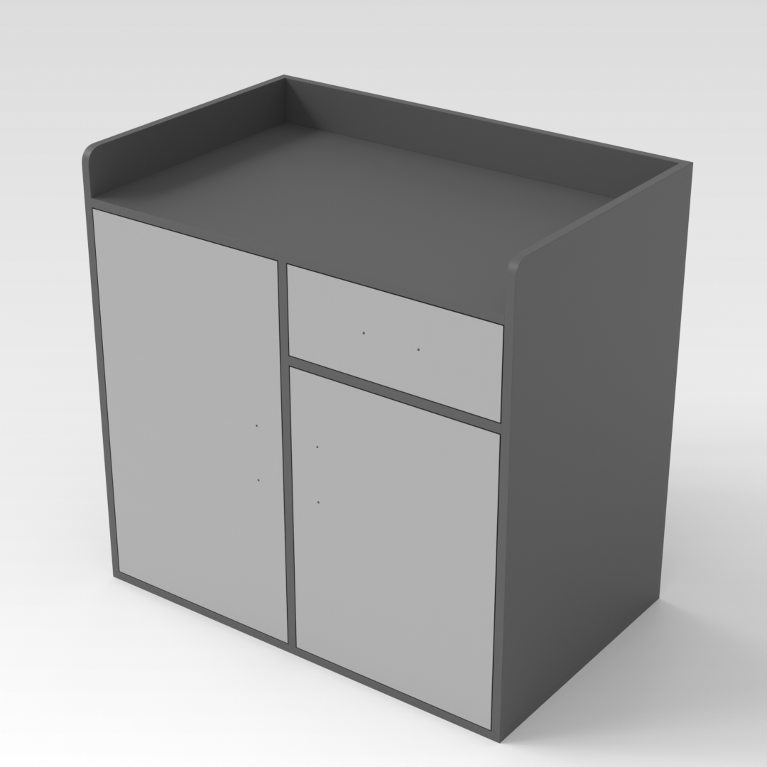 Sky Gray & Light Gray Nightstand