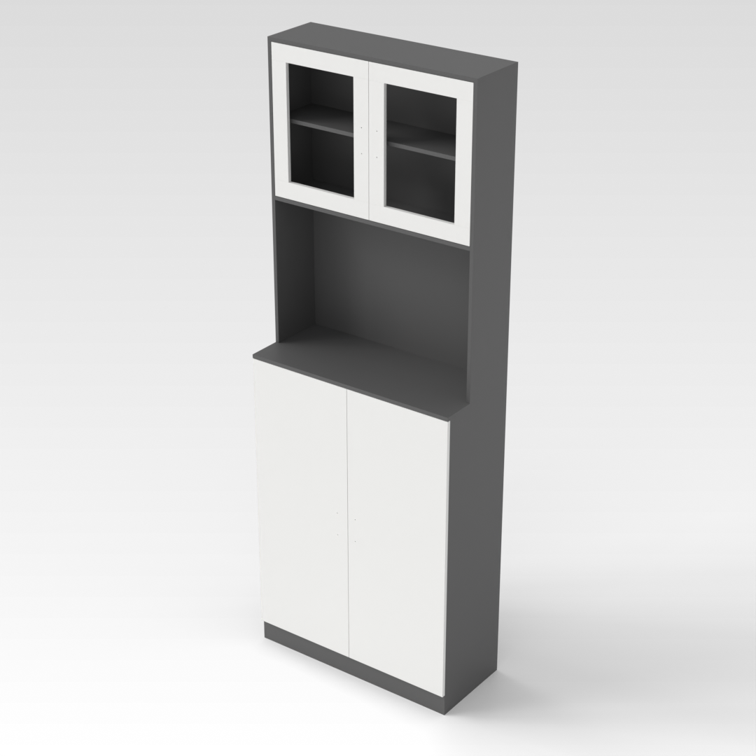 Sky Gray & Warm White Bookcase
