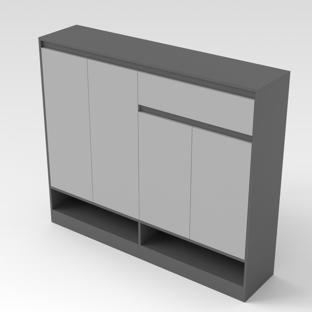 Sky Gray & Light Gray Shoe Cabinet