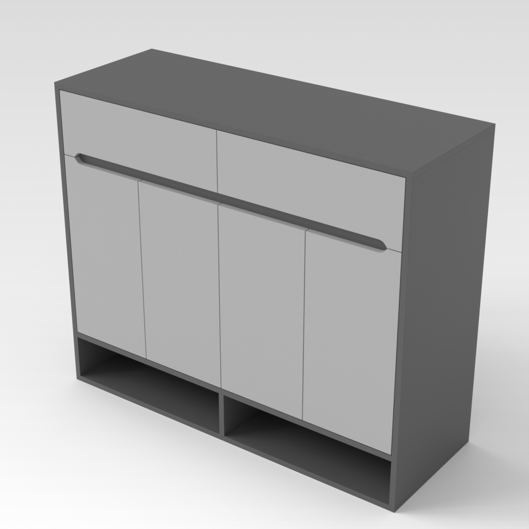 Sky Gray & Light Gray Shoe Cabinet