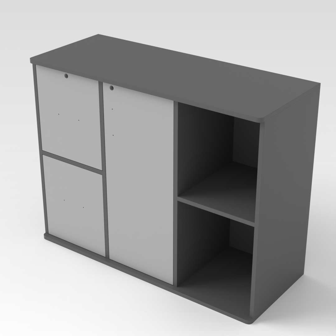 Sky Gray & Light Gray File Cabinet