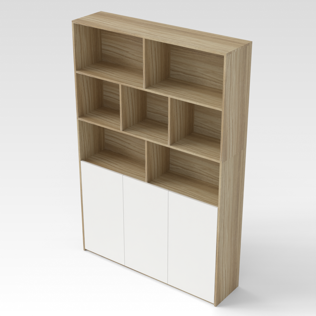 Country Oak & Warm White Bookshelf