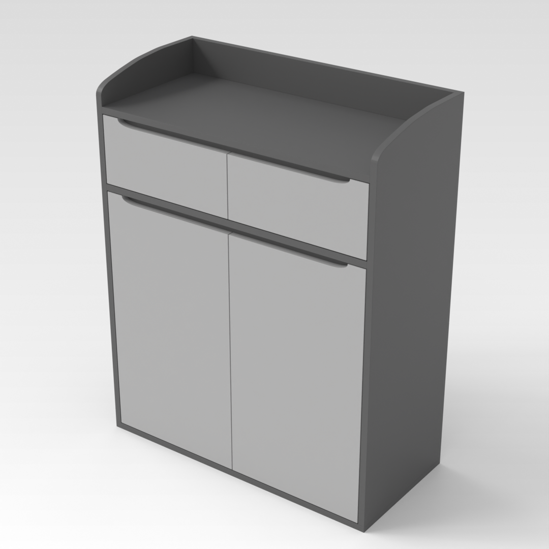 Sky Gray & Light Gray Shoe Cabinet
