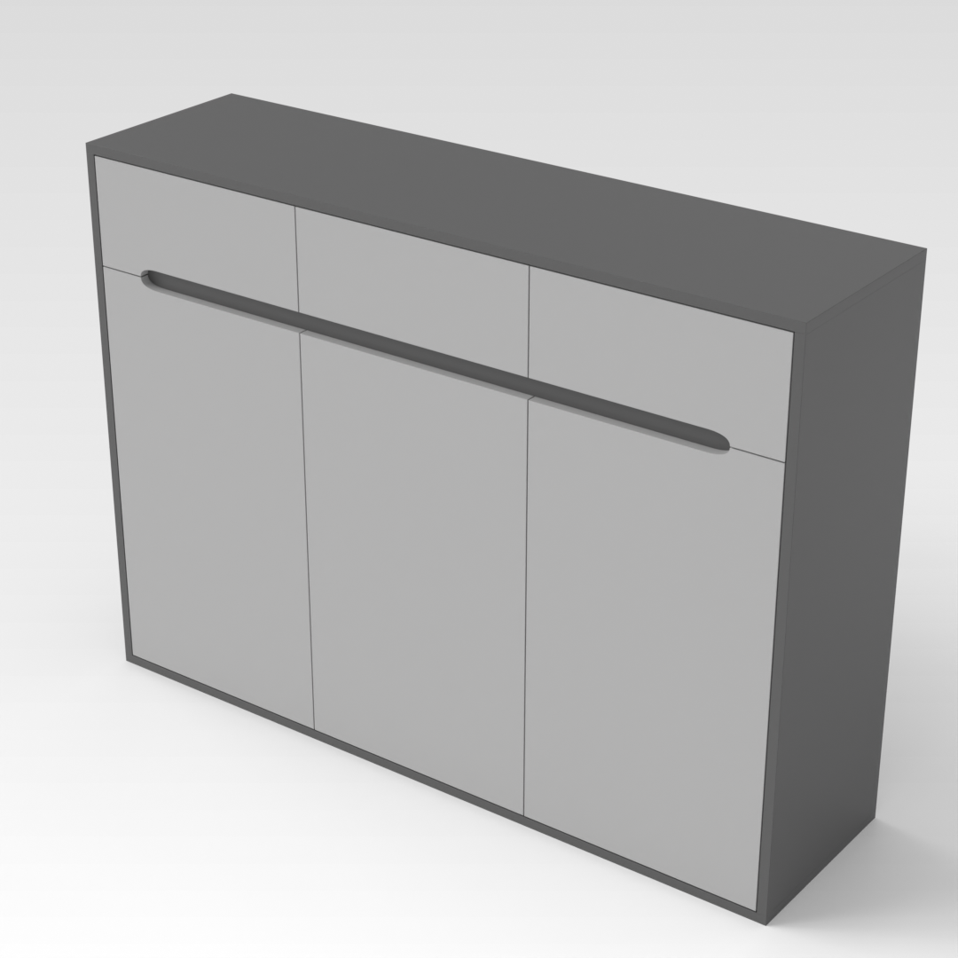 Sky Gray & Light Gray Shoe Cabinet