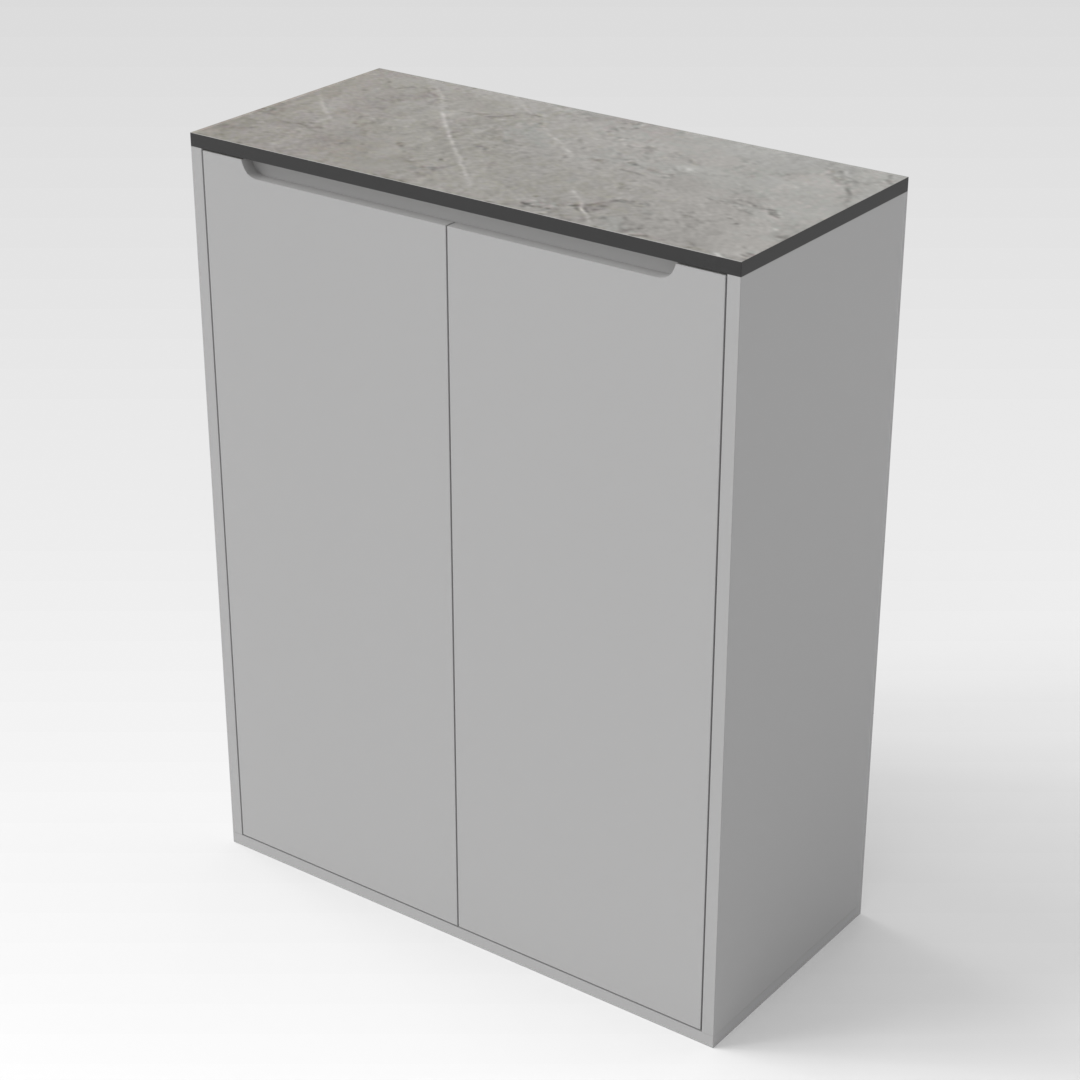 Light Gray & Brown Stone Countertop Shoe Cabinet