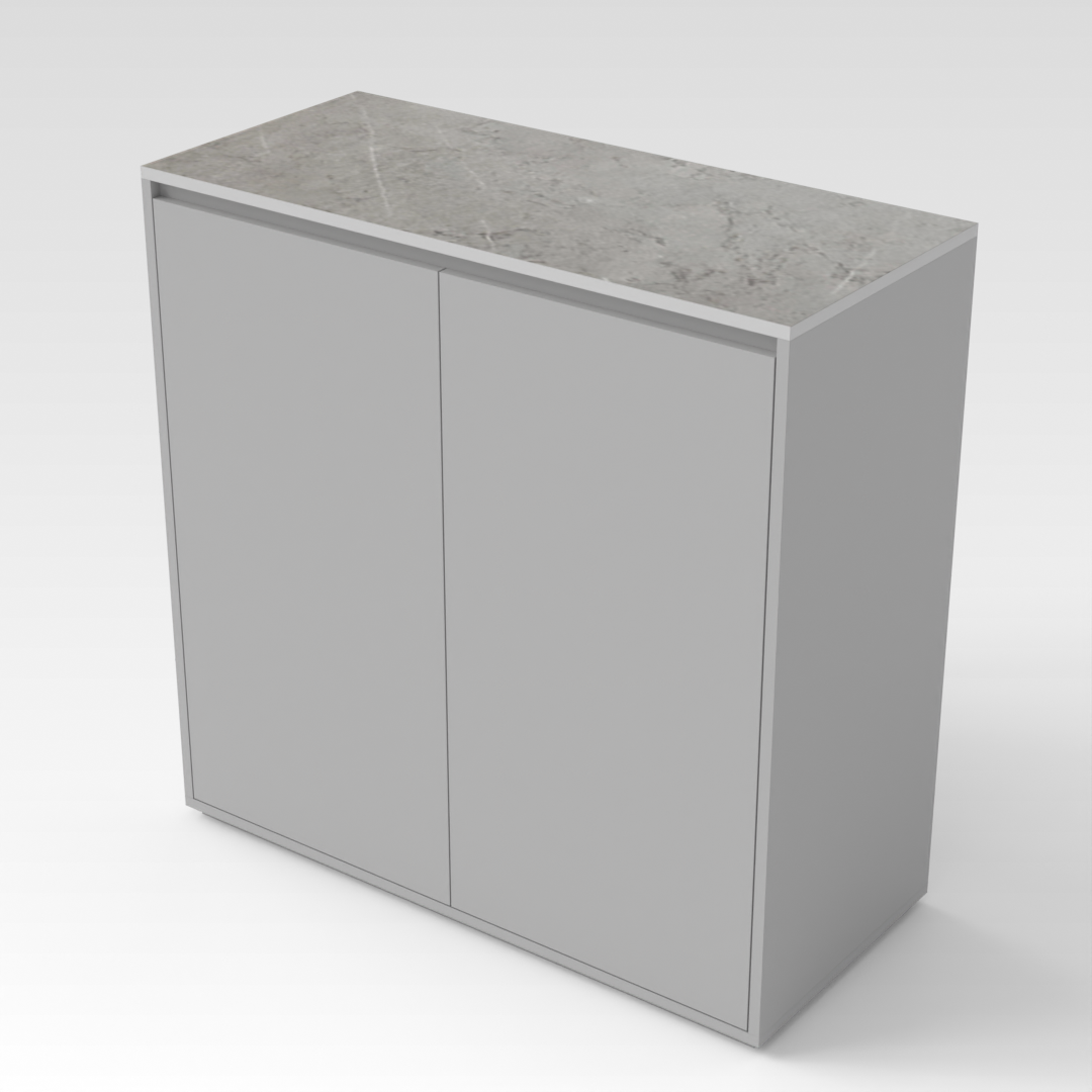 Light Gray & Brown Stone Grain Shoe Cabinet