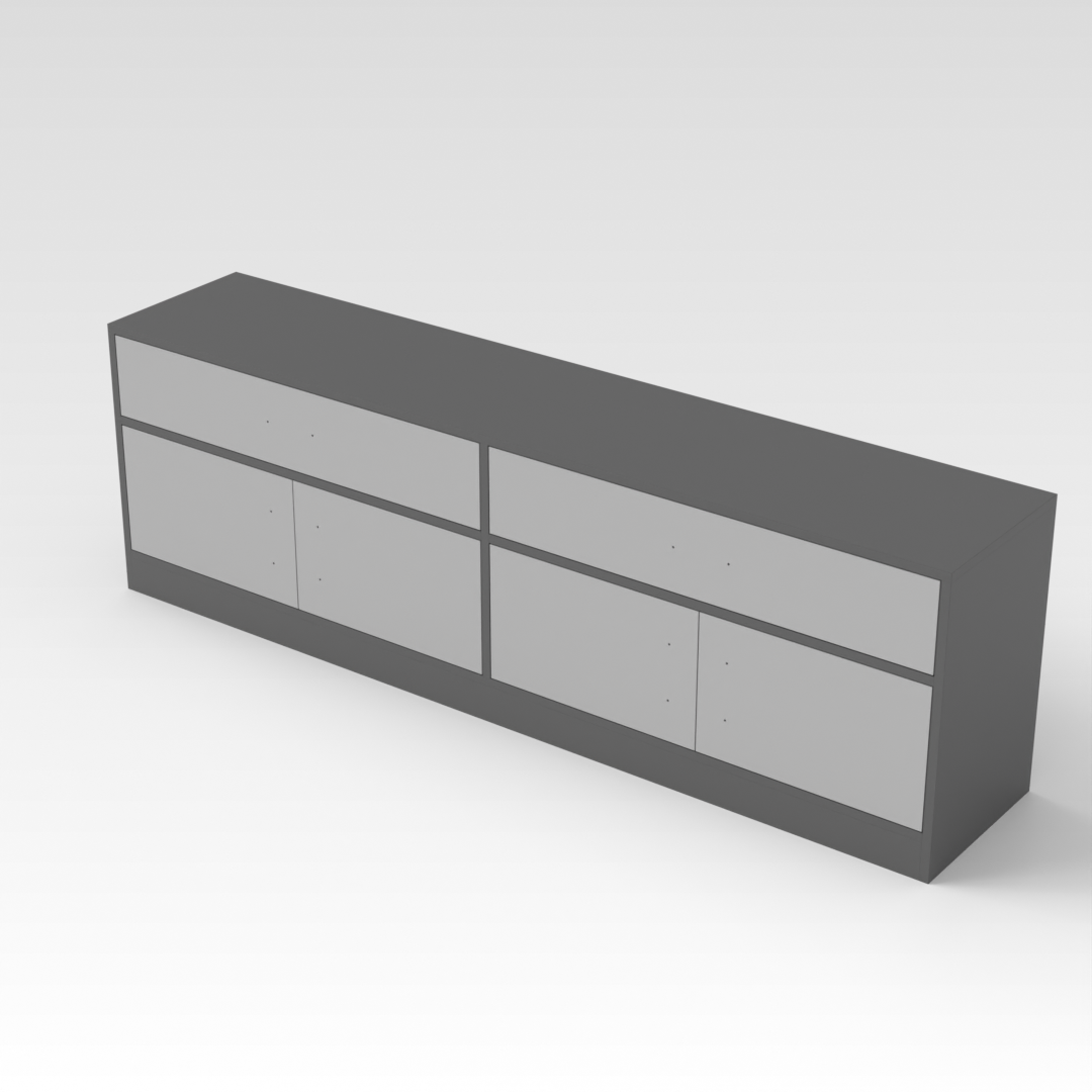Sky Gray & Light Gray Desktop Hutch