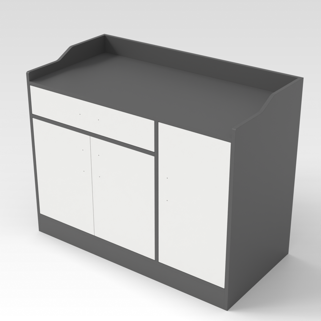 Sky Gray & Warm White Shoe Cabinet