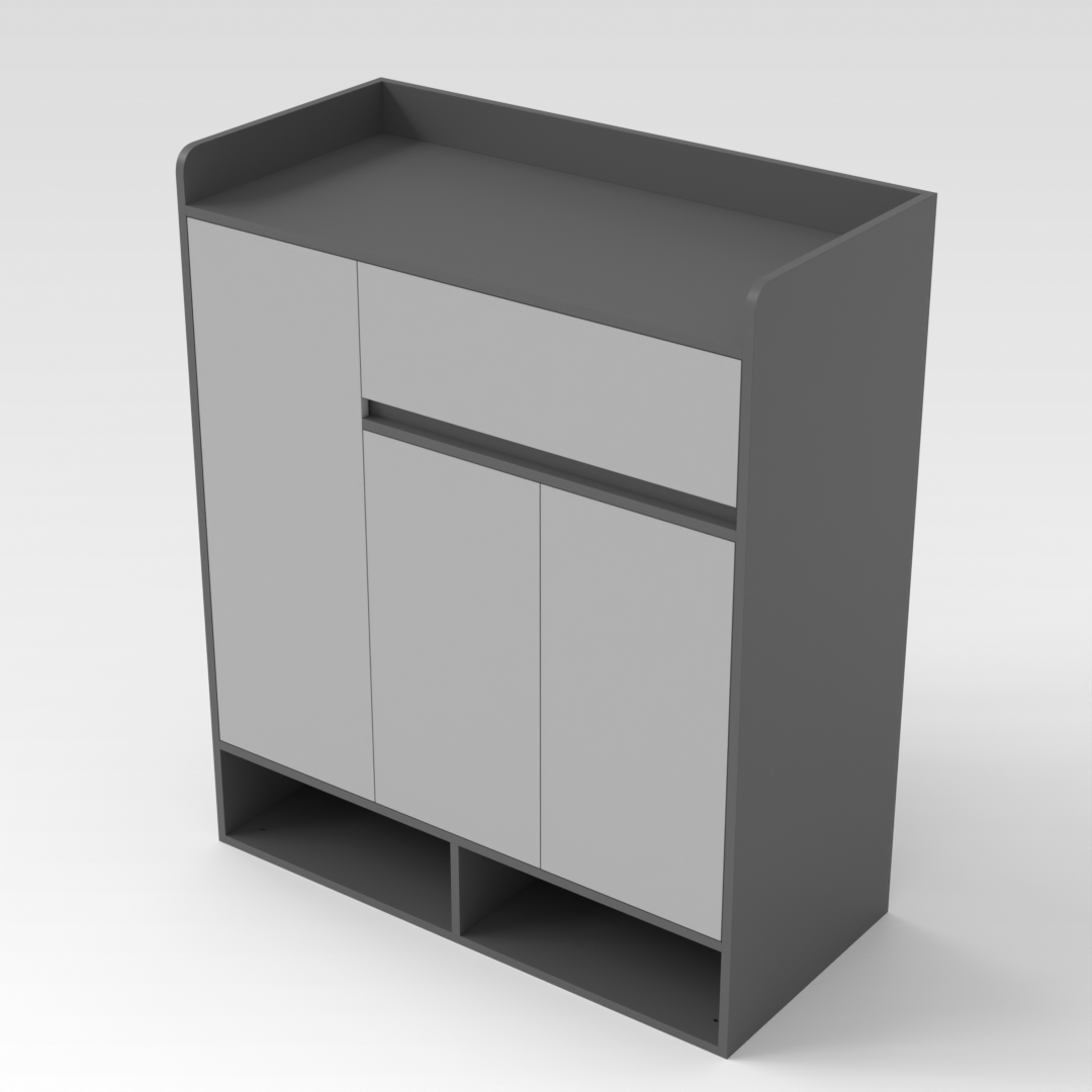 Sky Gray & Light Gray Shoe Cabinet