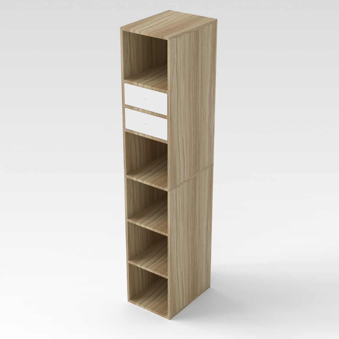 Country Oak & Warm White Bookcase