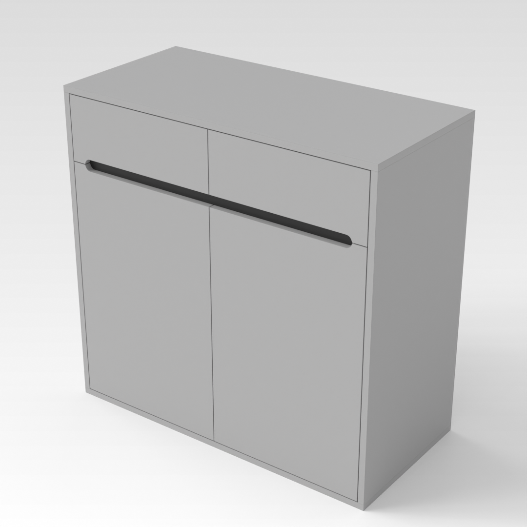 Light Gray & Black Shoe Cabinet