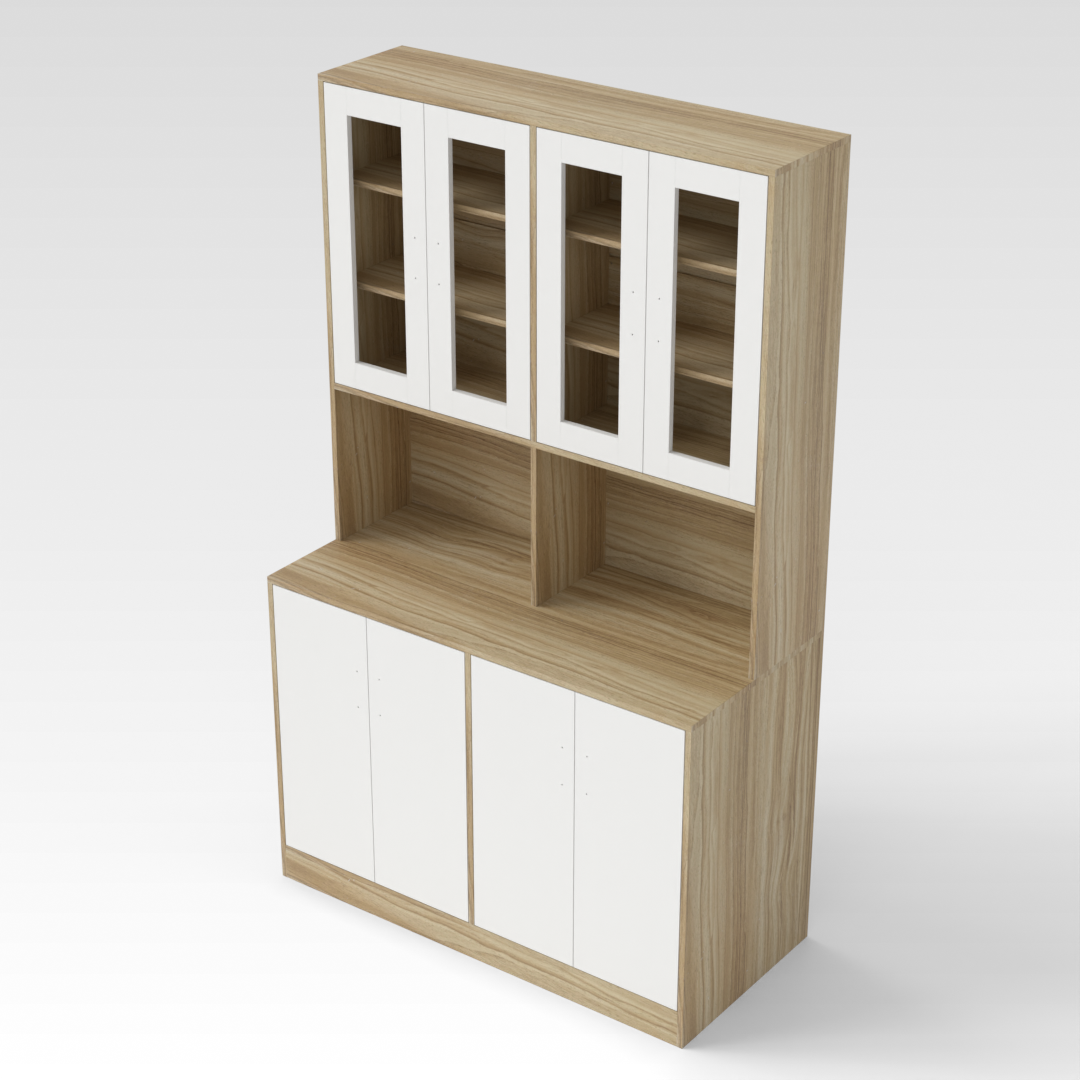 Country Oak & Warm White Dresser