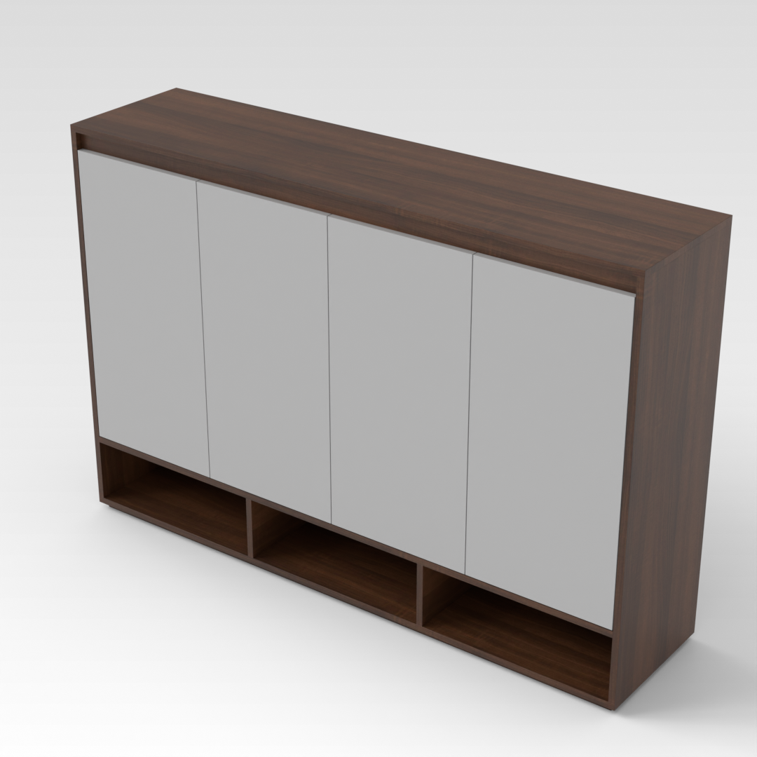 Prairie Oak & Light Gray Shoe Cabinet