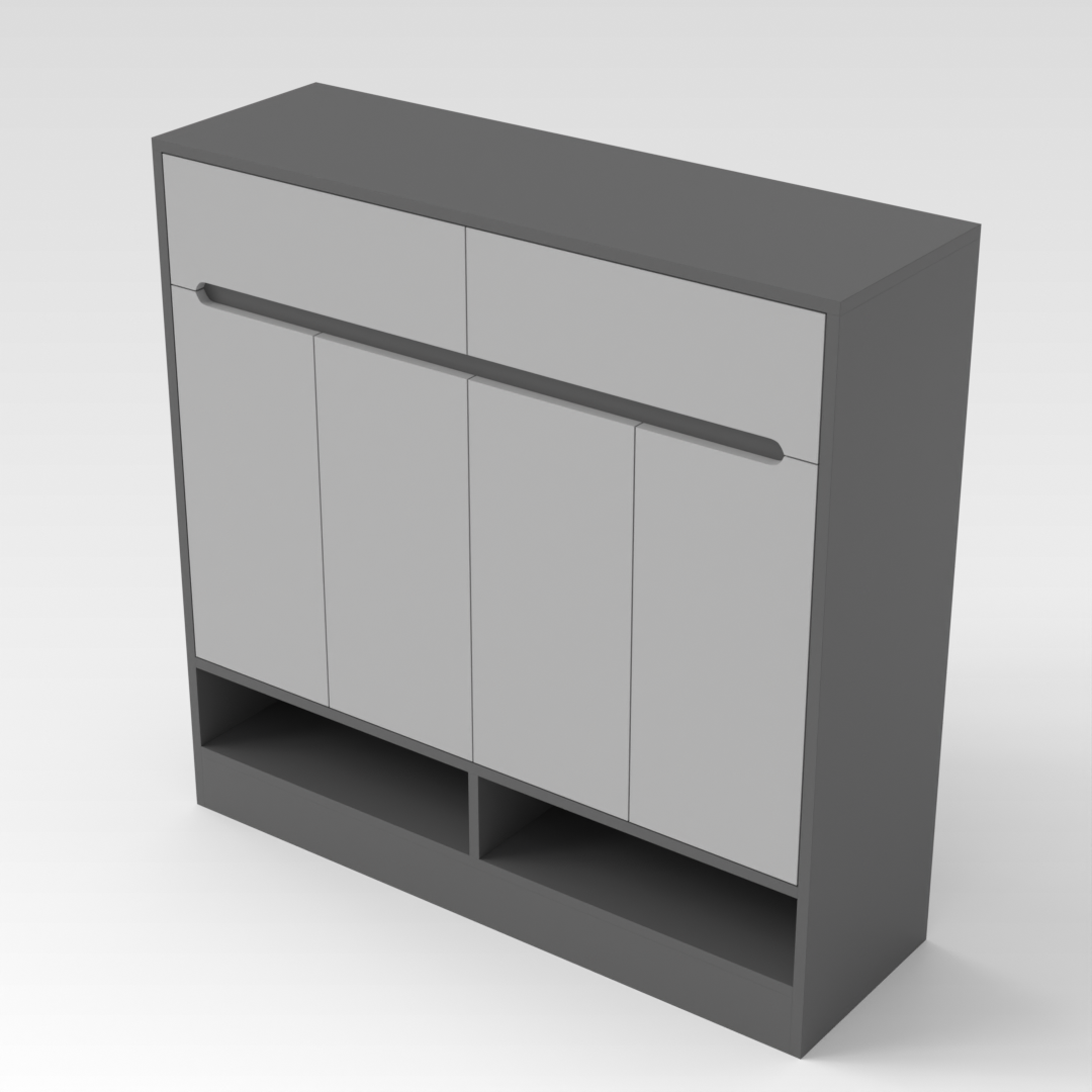 Sky Gray & Light Gray Shoe Cabinet