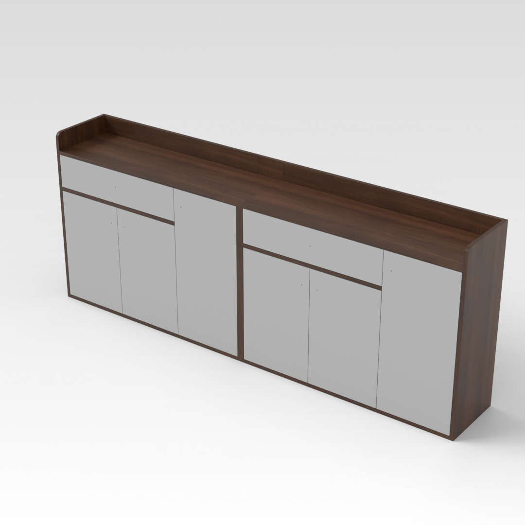 Prairie Oak & Light Gray Shoe Cabinet