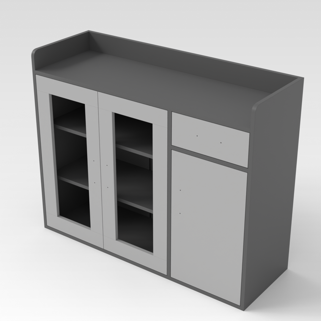 Sky Gray & Light Gray Sideboard