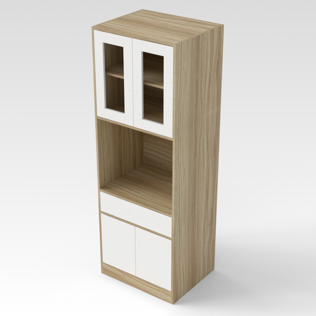 Country Oak & Warm White Bookcase