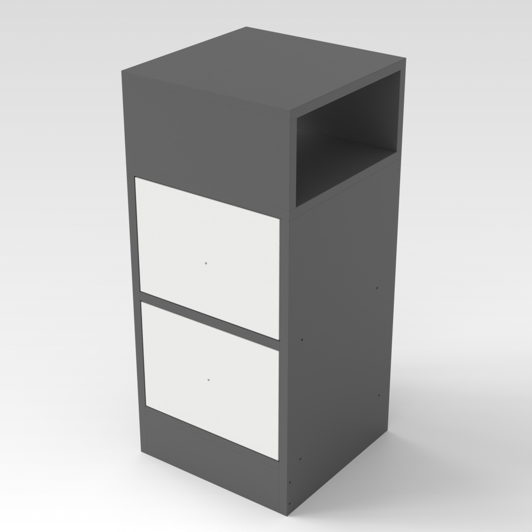 Sky Gray & Warm White Nightstand