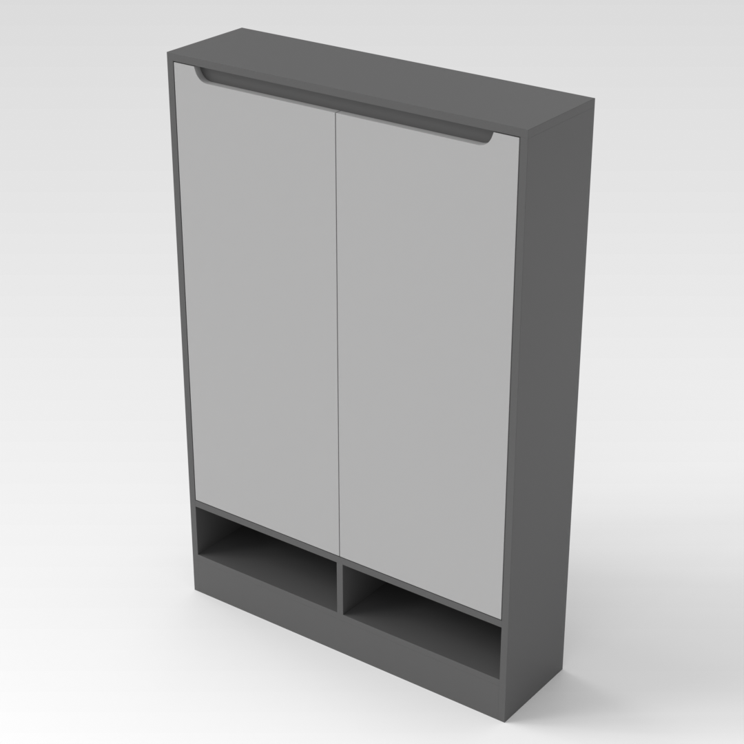 Sky Gray & Light Gray Shoe Cabinet