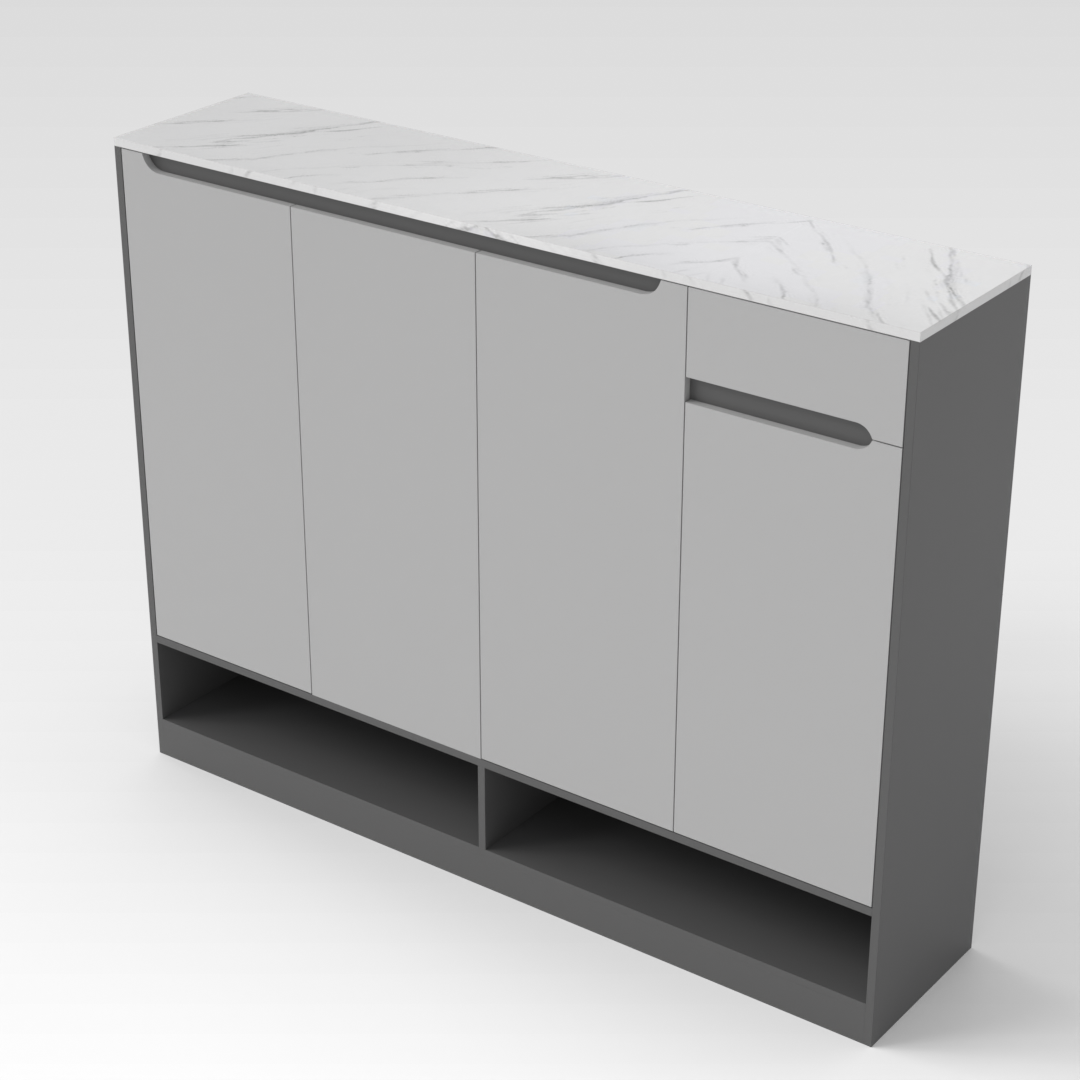 Sky Gray & Light Gray Shoe Cabinet