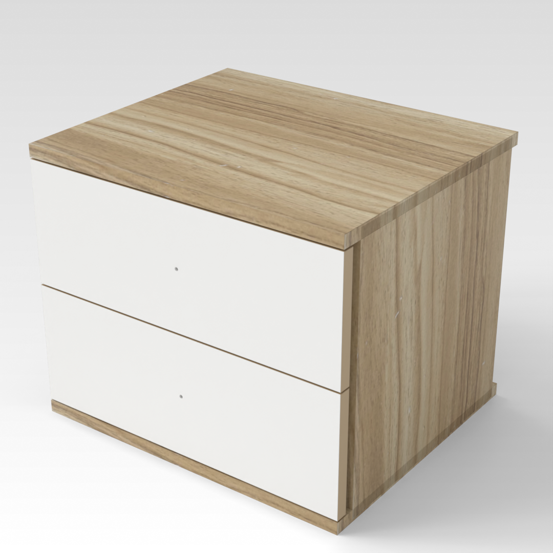Country Oak & Warm White Nightstand