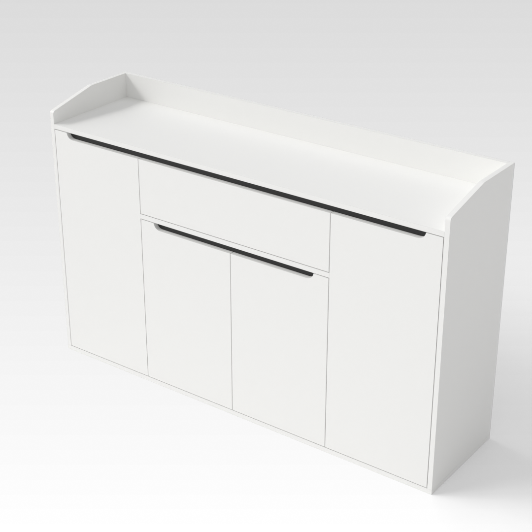 Warm White Shoe Cabinet