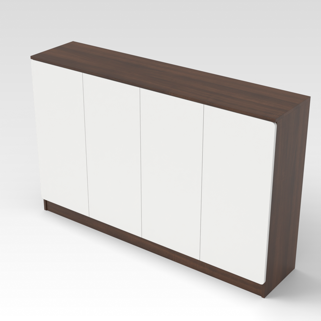 Prairie Oak & Warm White Shoe Cabinet