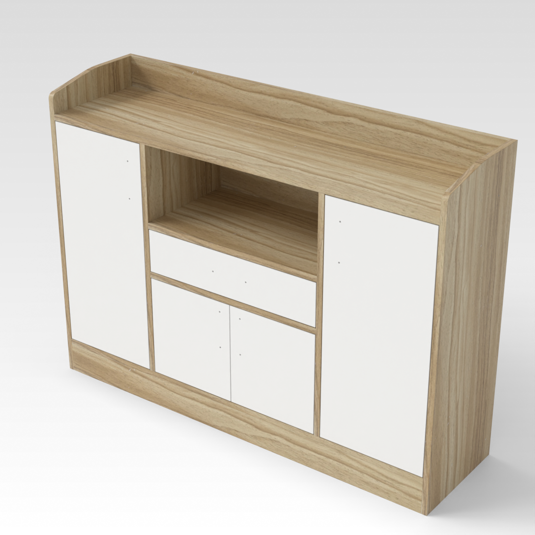 Country Oak & Warm White Sideboard