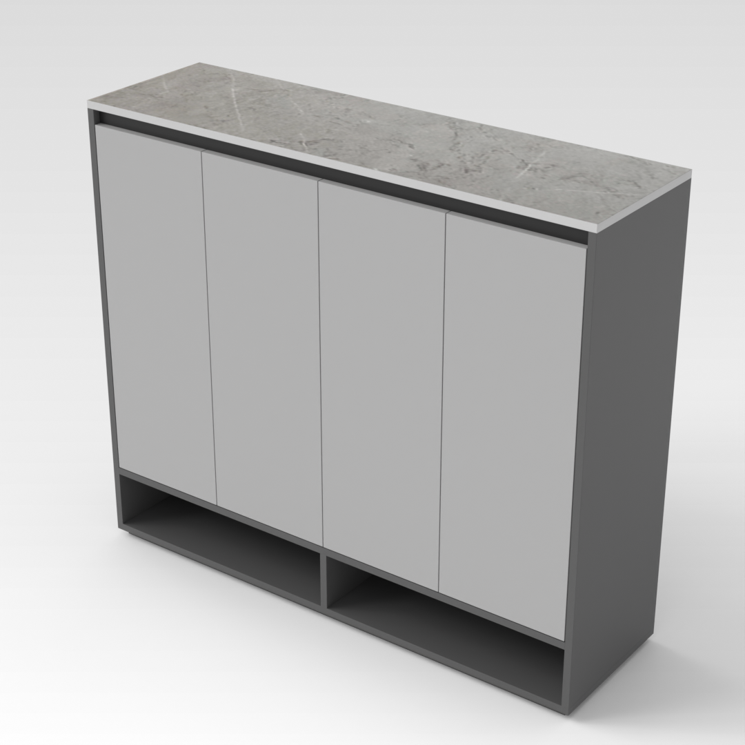 Sky Gray & Light Gray Shoe Cabinet