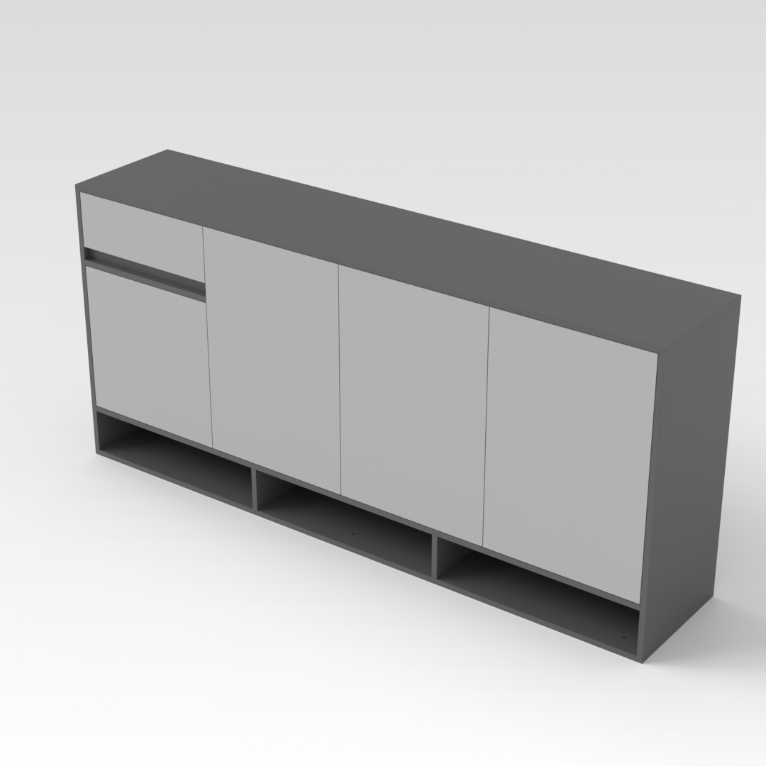 Sky Gray & Light Gray Shoe Cabinet