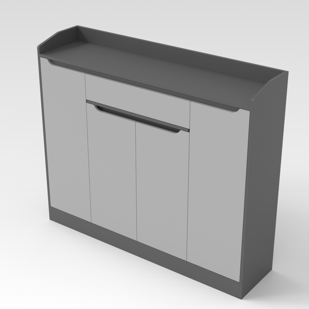 Sky Gray & Light Gray Shoe Cabinet