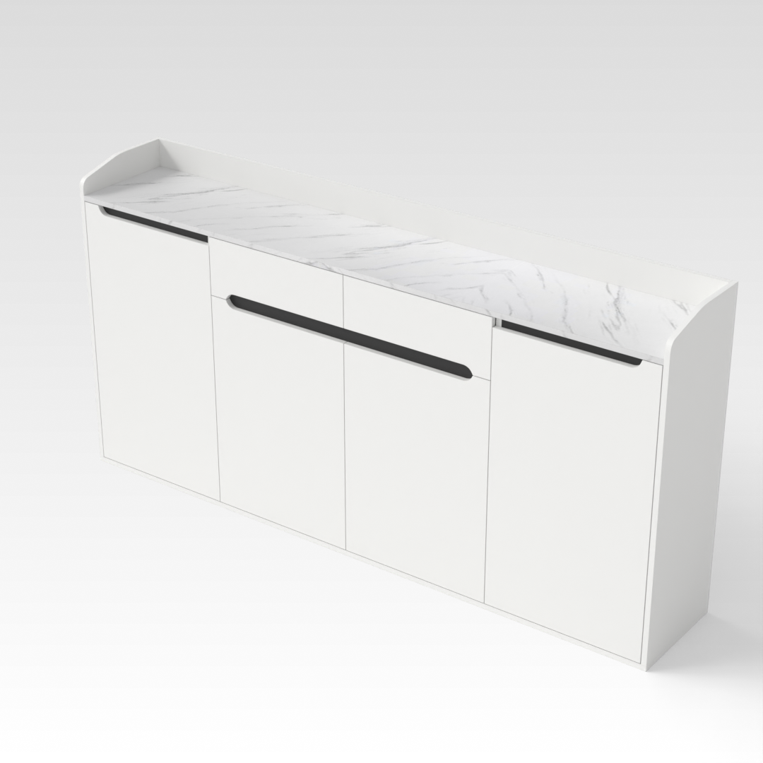 Warm White & Black Shoe Cabinet