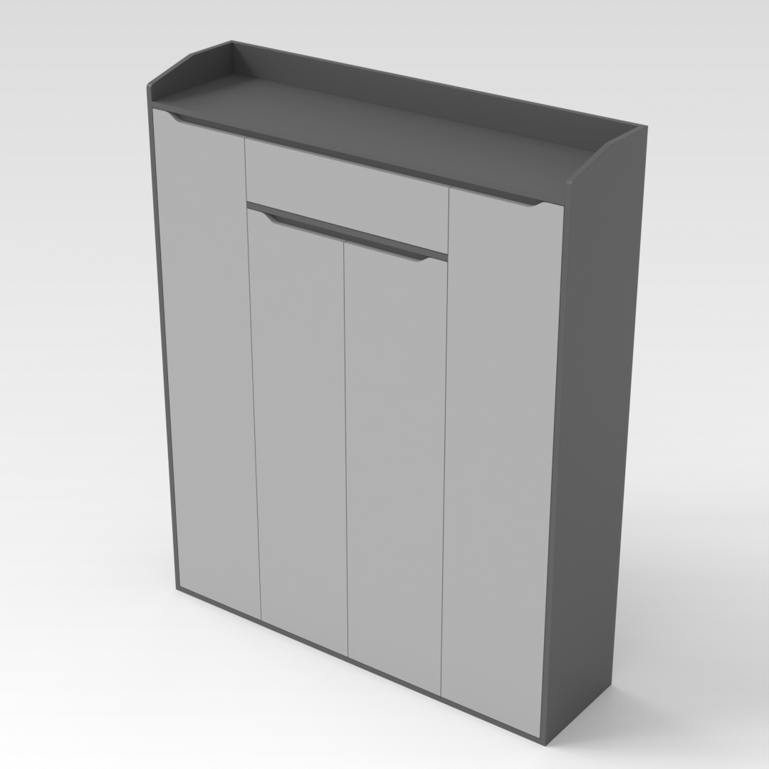 Sky Gray & Light Gray Shoe Cabinet