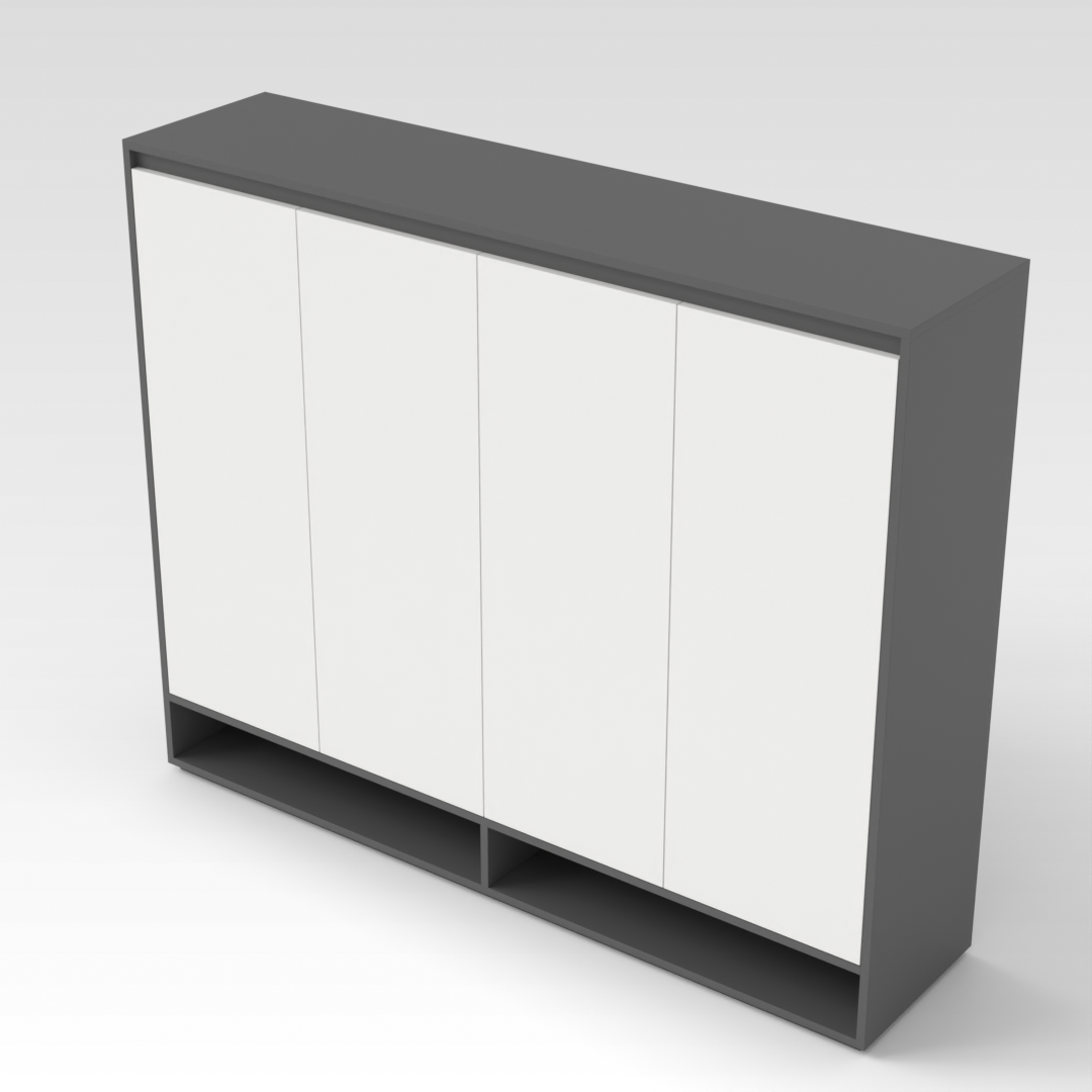 Sky Gray & Warm White Shoe Cabinet