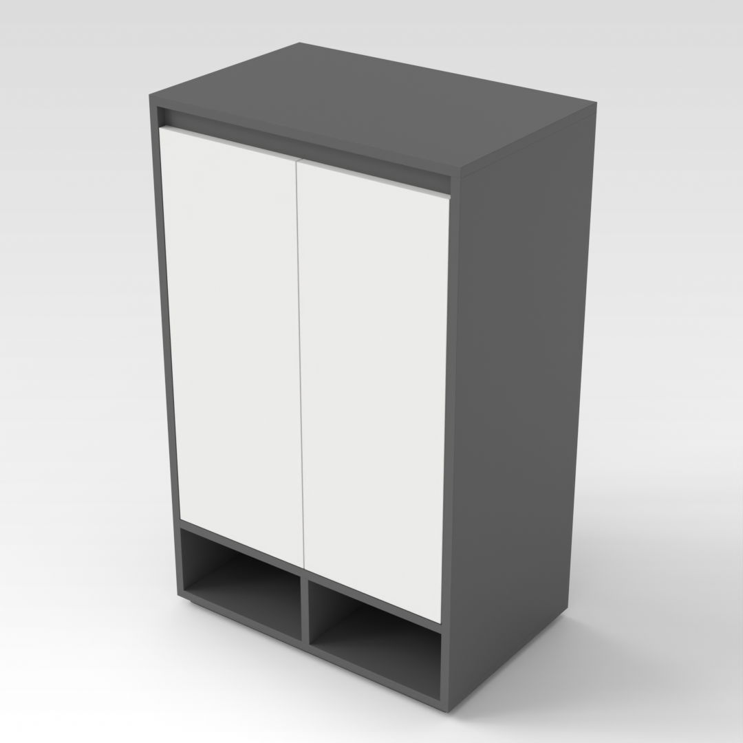 Warm White & Sky Gray Shoe Cabinet