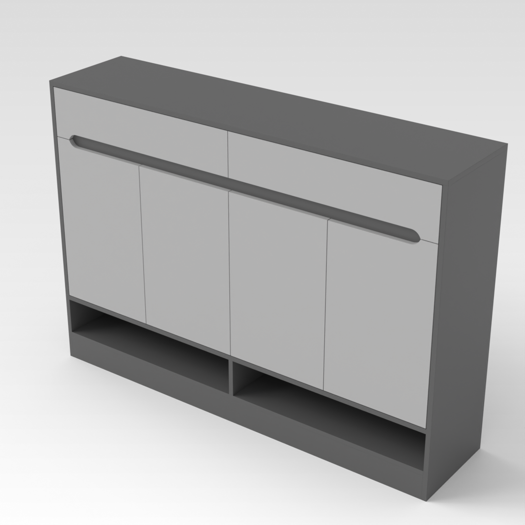 Sky Gray & Light Gray Shoe Cabinet