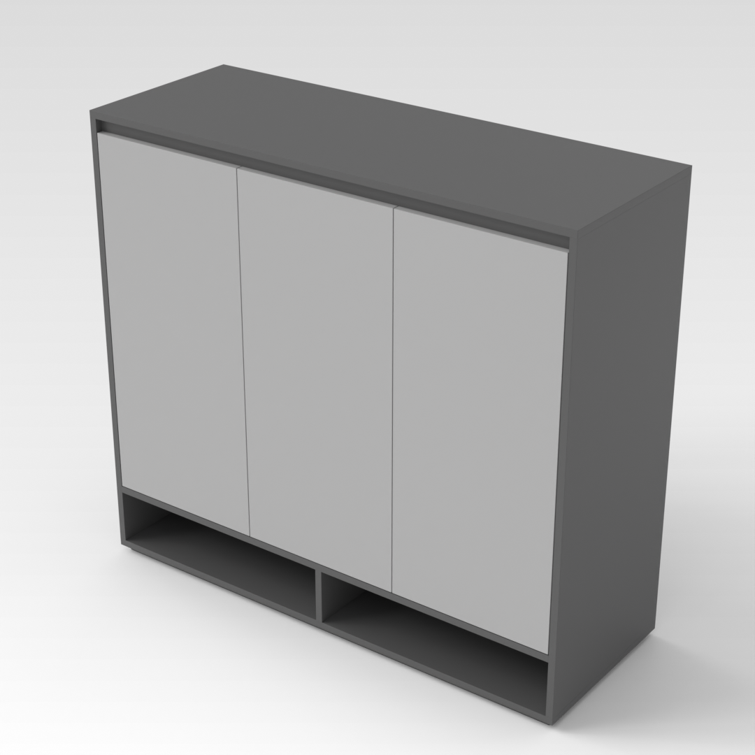 Sky Gray & Light Gray Shoe Cabinet